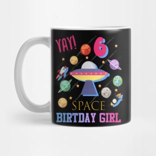 Kids 6 Year Old Space Birthday Girl Party Shirt Outfit Gift Idea Mug